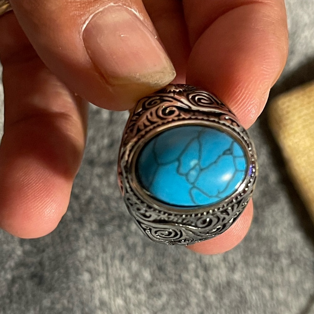 Silver and Turquoise Statement Ring